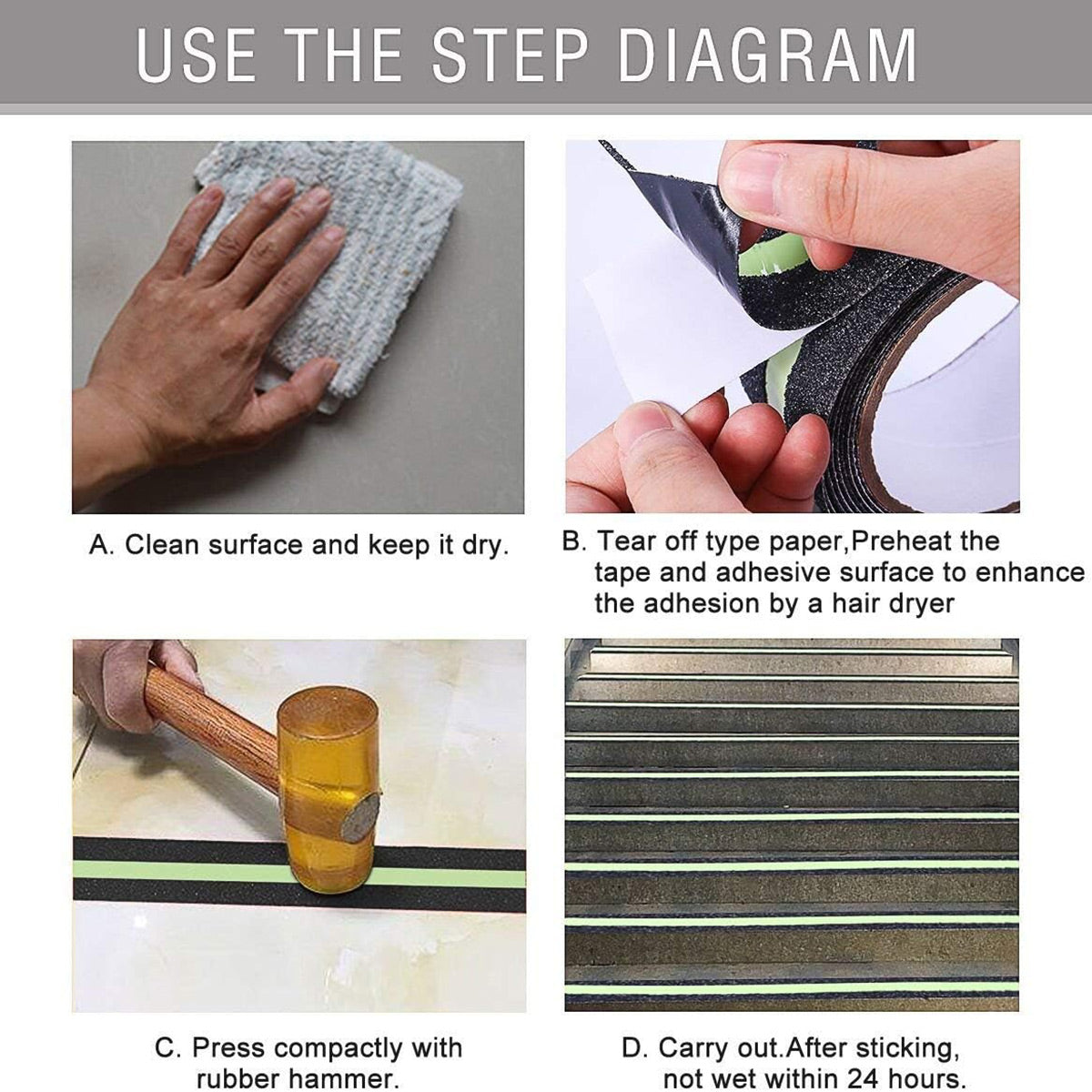 Non-Slip Safety Tape Strip Luminous Anti-Skid Floor Stair Sticker