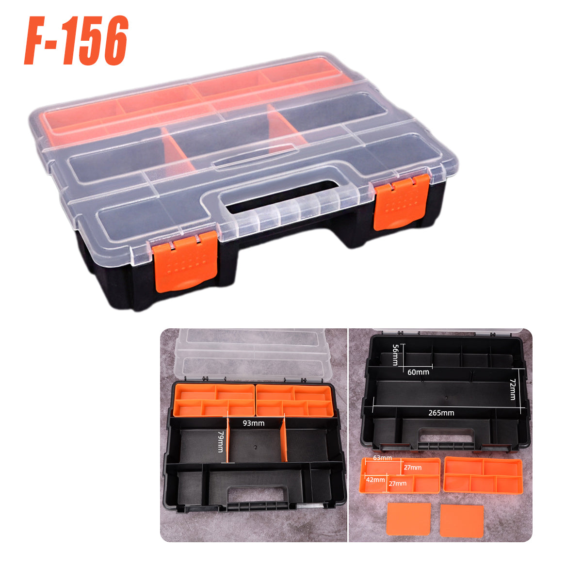Clear Plastic Storage Box Multi Compartment Small Parts Organizer