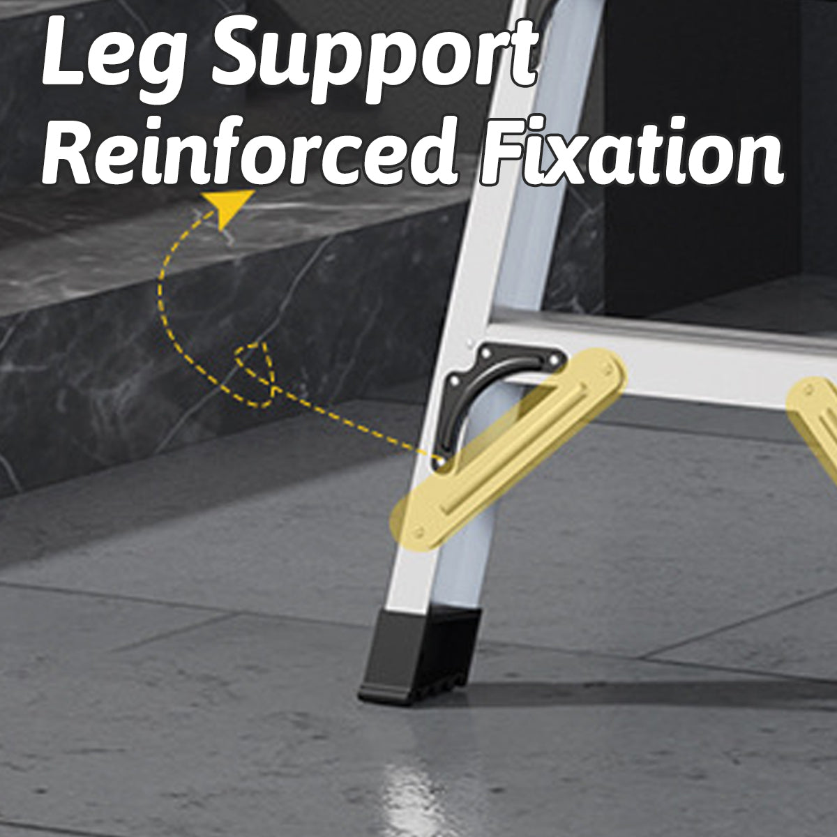 4 Step Folding Aluminum Ladder for Home Kitchen Garage