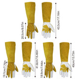 Long Leather Safety Work Gloves with Extended Cuff for Warehouse Maintenance