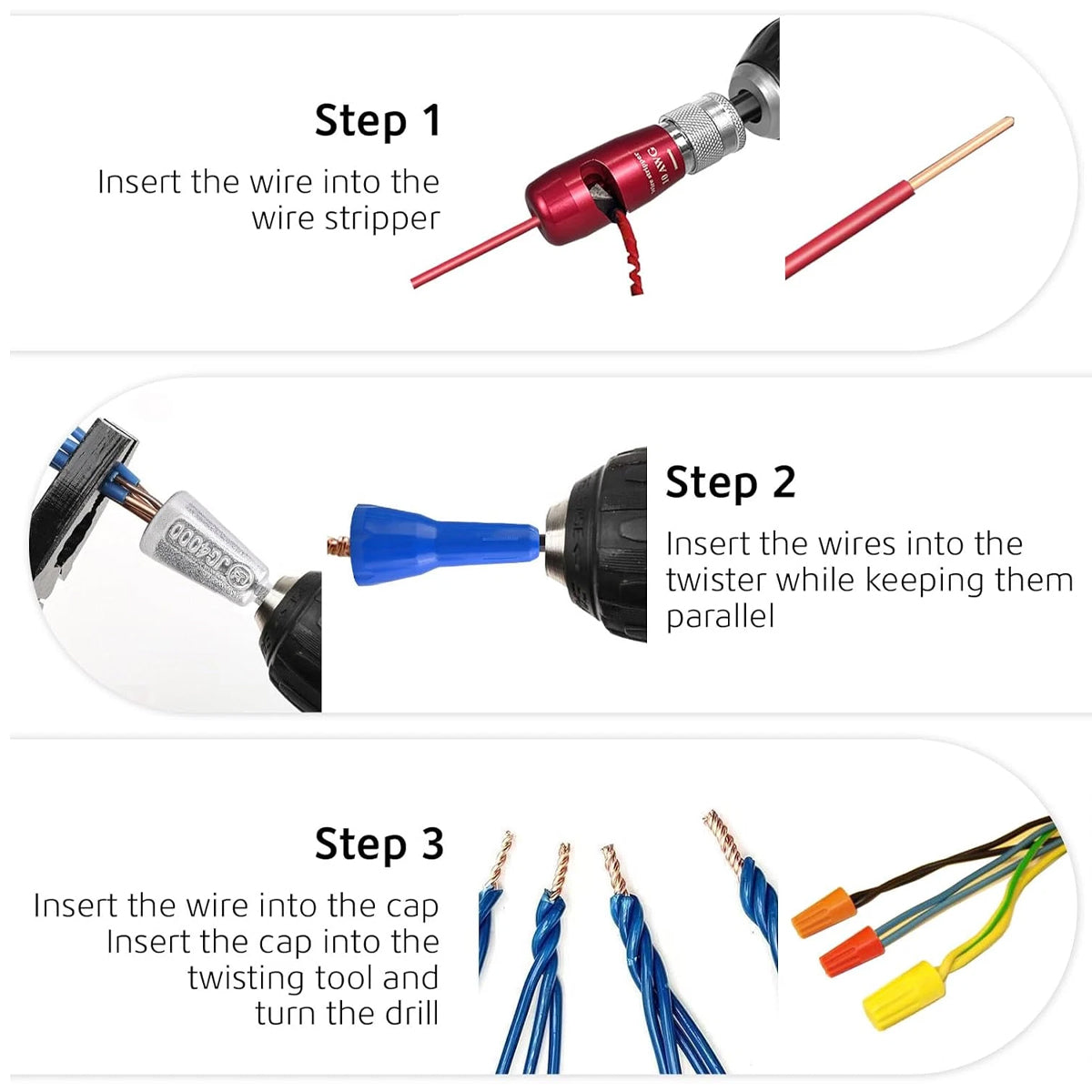 Precision Wire Stripper Set Zinc Alloy AWG 8/10/12/14 Electrical Tool