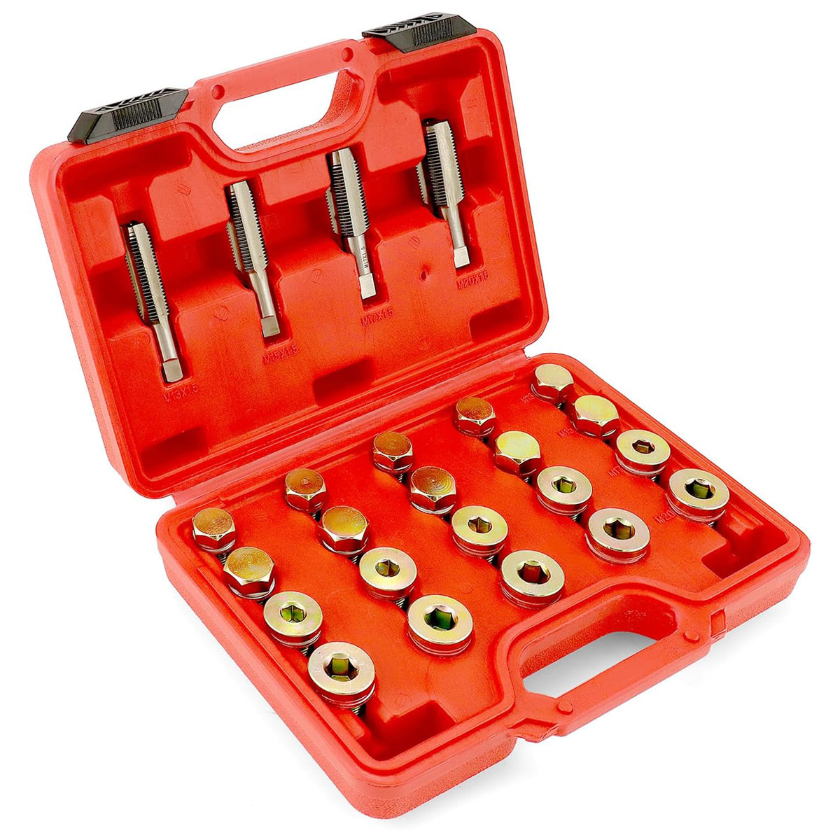 64PCS Oil Pan Drain Plug Thread Repair Kit M13–M20 for Engine Maintenance