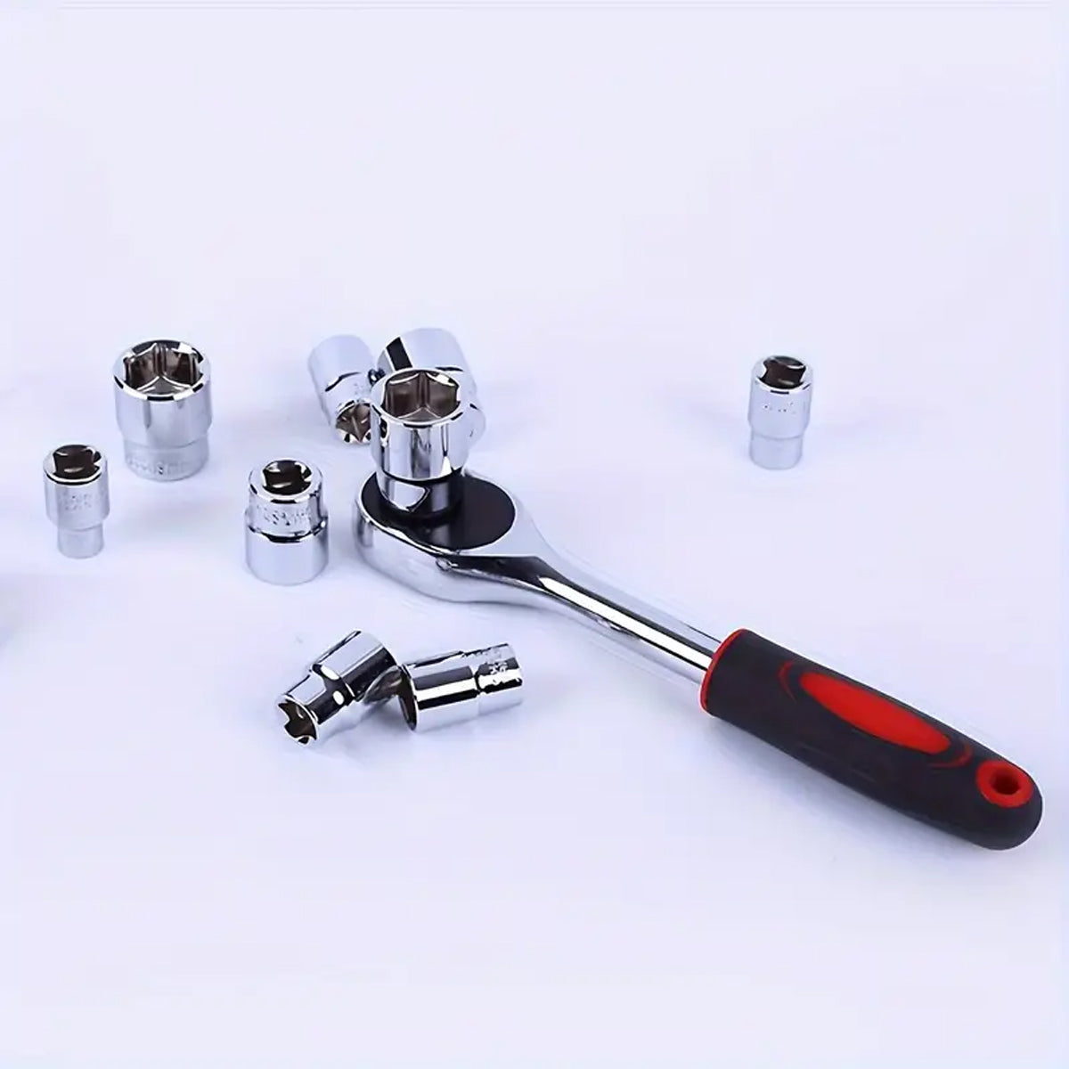 12PCS Socket Ratchet Wrench Set Quick Release 1/4" Tool Kit