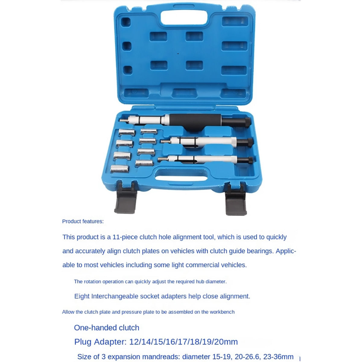 11PCS Clutch Alignment Tool Kit for Car Transmission Repair