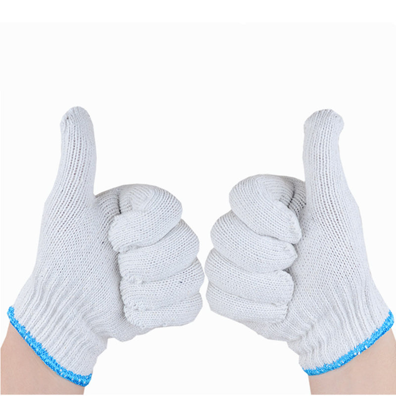 White Safety Work Glove Knitted Cotton Heavy Duty Factory Warehouse