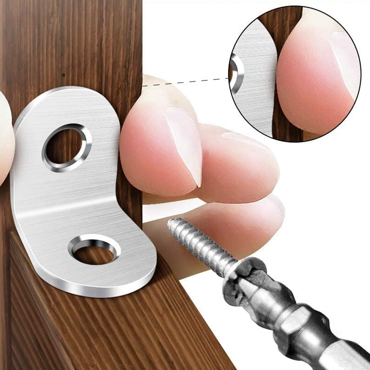 10PCS 90 Degree L-Shaped Angle Brackets Stainless Steel Furniture Support