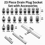 23PCS Oil Pan Wrench Socket T-Bar Set for Engine Repair