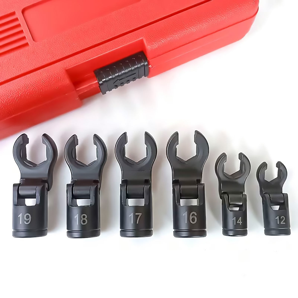 6PCS Fuel Line Wrench Set Swivel Head CR-V for Car Truck