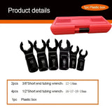 6PCS Fuel Line Wrench Set Swivel Head CR-V for Car Truck