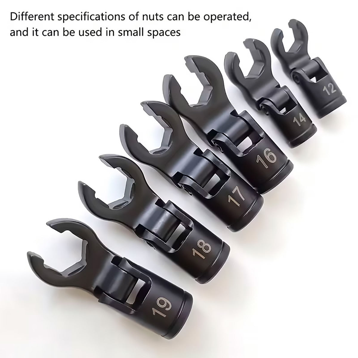 6PCS Fuel Line Wrench Set Swivel Head CR-V for Car Truck