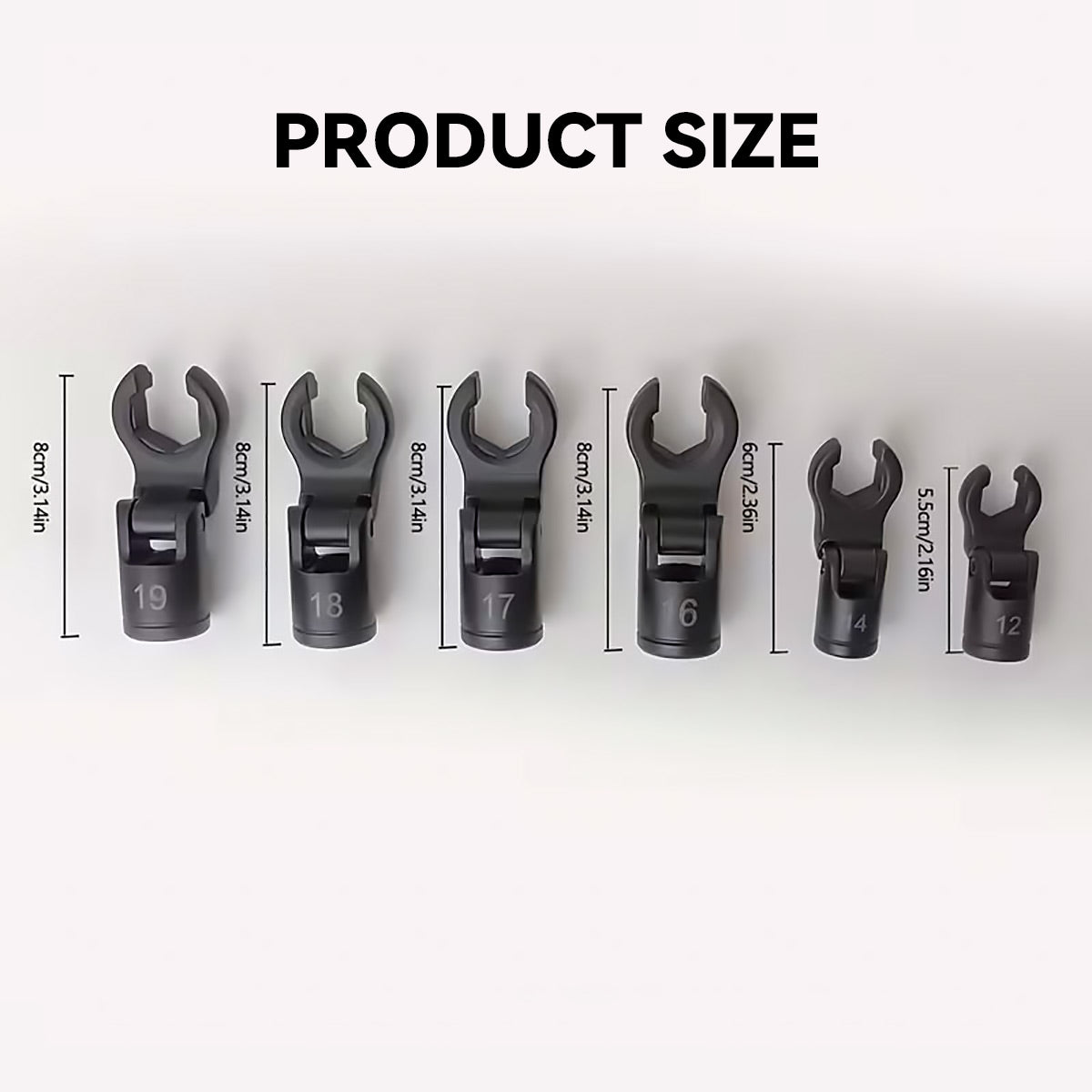 6PCS Fuel Line Wrench Set Swivel Head CR-V for Car Truck