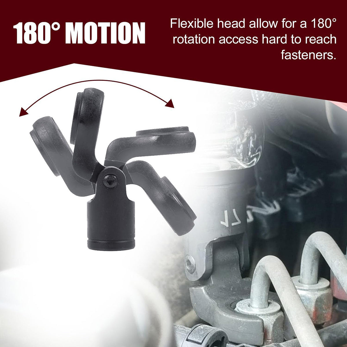 6PCS Fuel Line Wrench Set Swivel Head CR-V for Car Truck