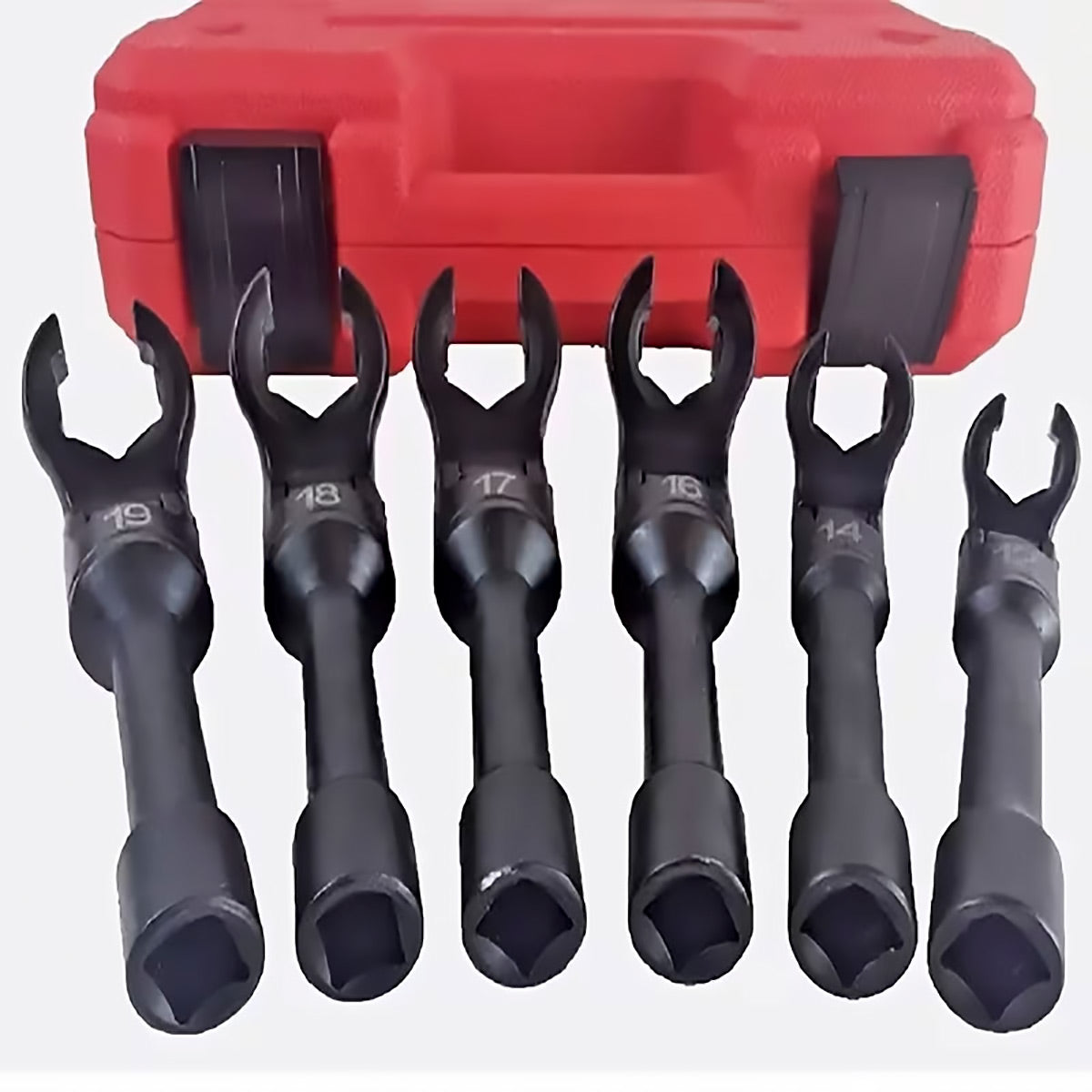 6PCS Flexible Head Fuel Line Wrench Set 12–19mm CR-V Steel