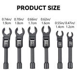 6PCS Flexible Head Fuel Line Wrench Set 12–19mm CR-V Steel