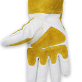 Long Leather Safety Work Gloves with Extended Cuff for Warehouse Maintenance