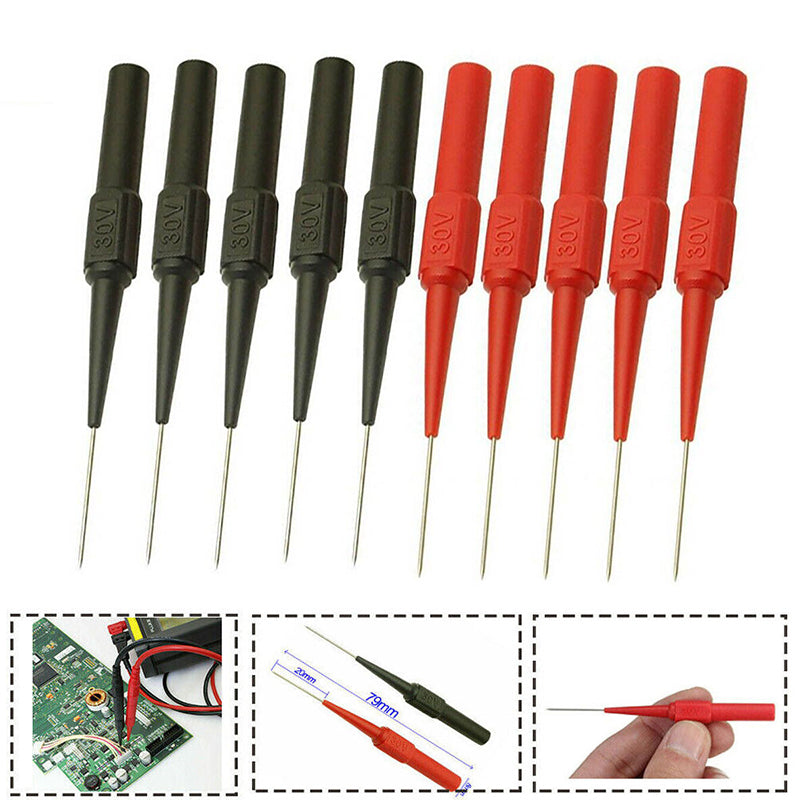 Multimeter Test Lead Extension Back Probes Sharp Needle Micro Pins 4 Pack