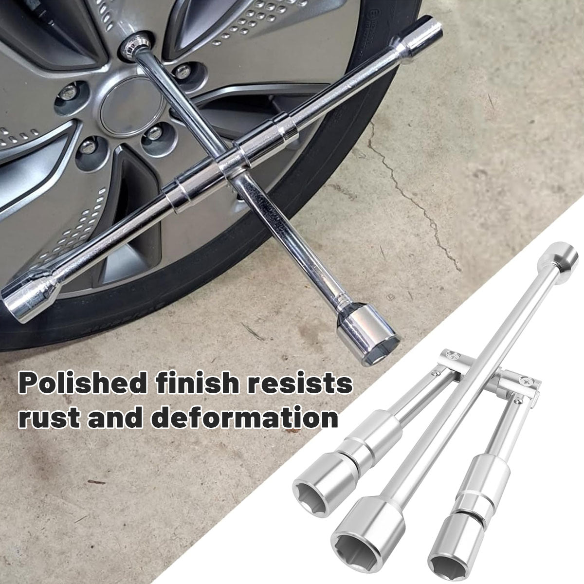 Foldable Tire Wrench Set Carbon Steel for Car SUV Truck Auto Repair