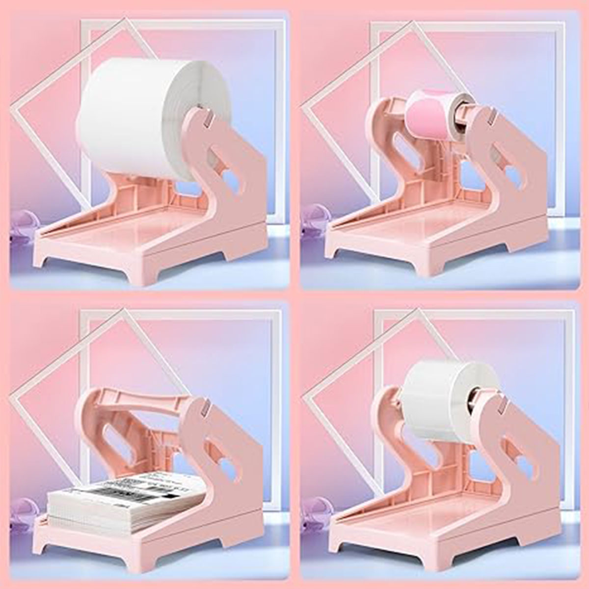 Pink Label Paper Holder Organizer Stand for Desk and Shelf Storage