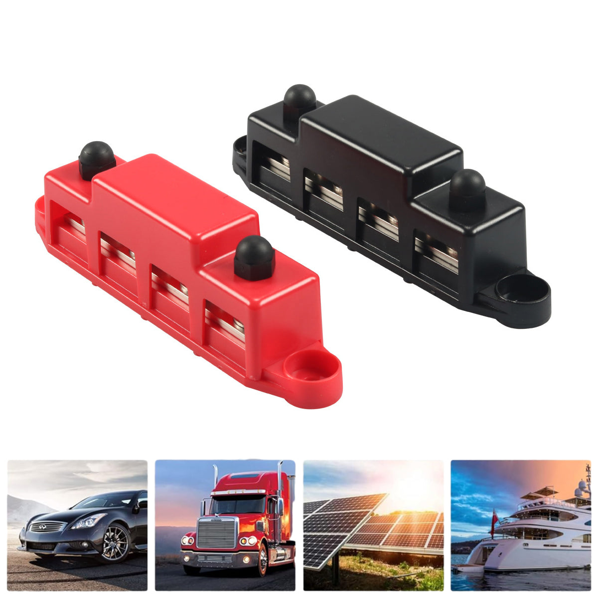 12V M8/M10 Distribution Block Covered Busbar Terminal for Electrical Systems