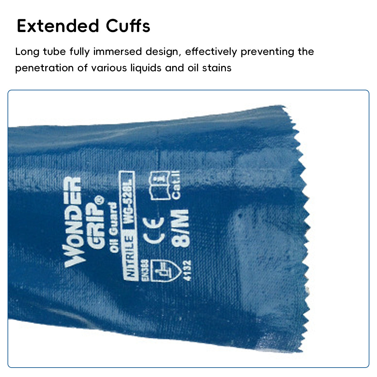 Extended Nitrile Oil Proof Work Gloves 30cm Non Slip Repair Gloves