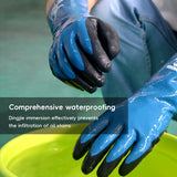 Extended Nitrile Oil Proof Work Gloves 30cm Non Slip Repair Gloves