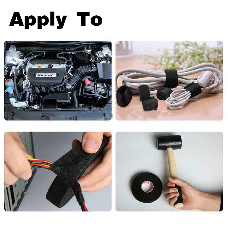 4PCS 19mm x 15M Car Wiring Harness Adhesive Cloth Tape Noise Reduction