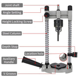 Adjustable Drill Stand Press for Wood and Metal Drilling