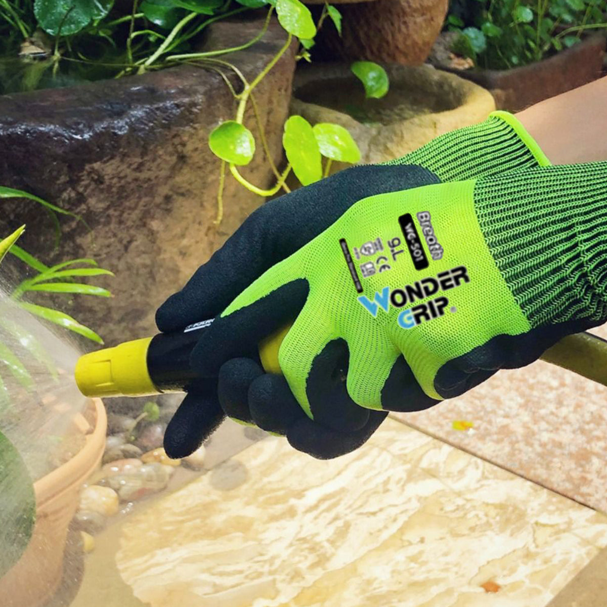 Nitrile Dipped Work Gloves Oil Resistant Non Slip Labor Gloves 2 Pairs