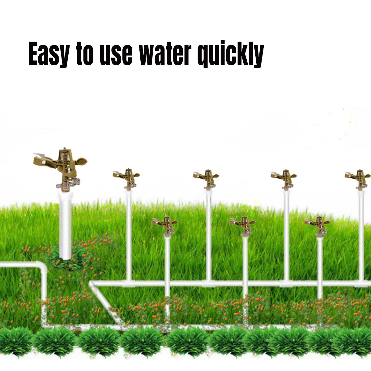 360 Degree Alloy Sprinkler Head Rotating Garden Lawn Nozzle Durable