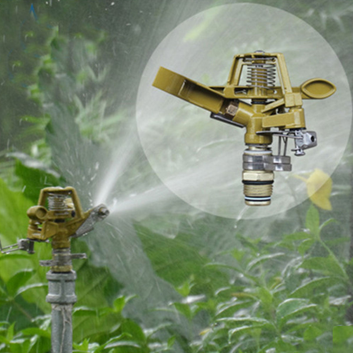 360 Degree Alloy Sprinkler Head Rotating Garden Lawn Nozzle Durable