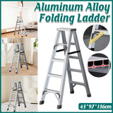 4 Step Folding Aluminum Ladder for Home Kitchen Garage