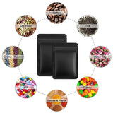 100PCS Black Aluminium Foil Resealable Food Storage Pouches