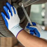 12 Pairs Anti Slip Nitrile Coated Work Gloves Wear Resistant Safety Gloves