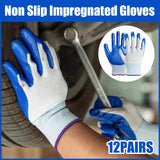 12 Pairs Anti Slip Nitrile Coated Work Gloves Wear Resistant Safety Gloves