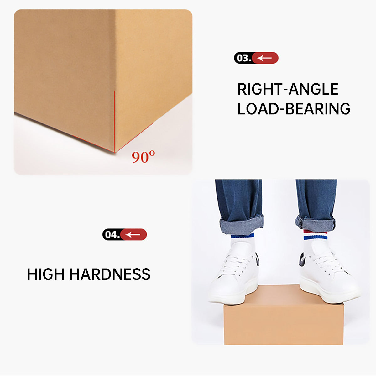50 PCS Long Strip Carton Boxes Flat Square Shipping Storage