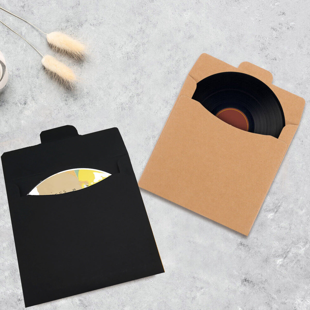 50PCS Kraft Paper CD Envelopes Brown Card Document Holders