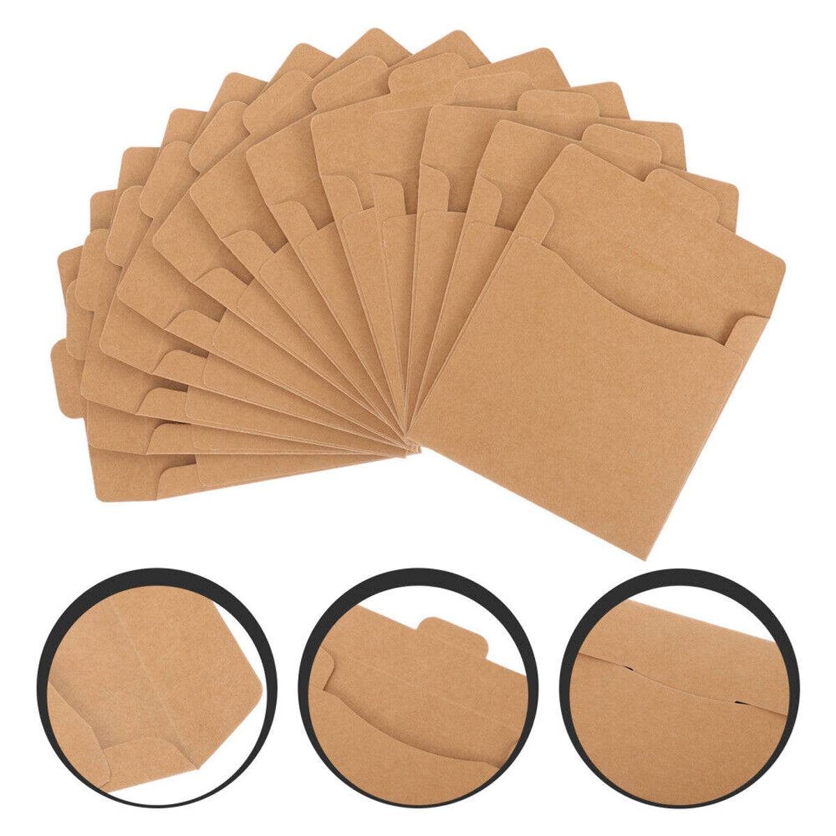 50PCS Kraft Paper CD Envelopes Brown Card Document Holders