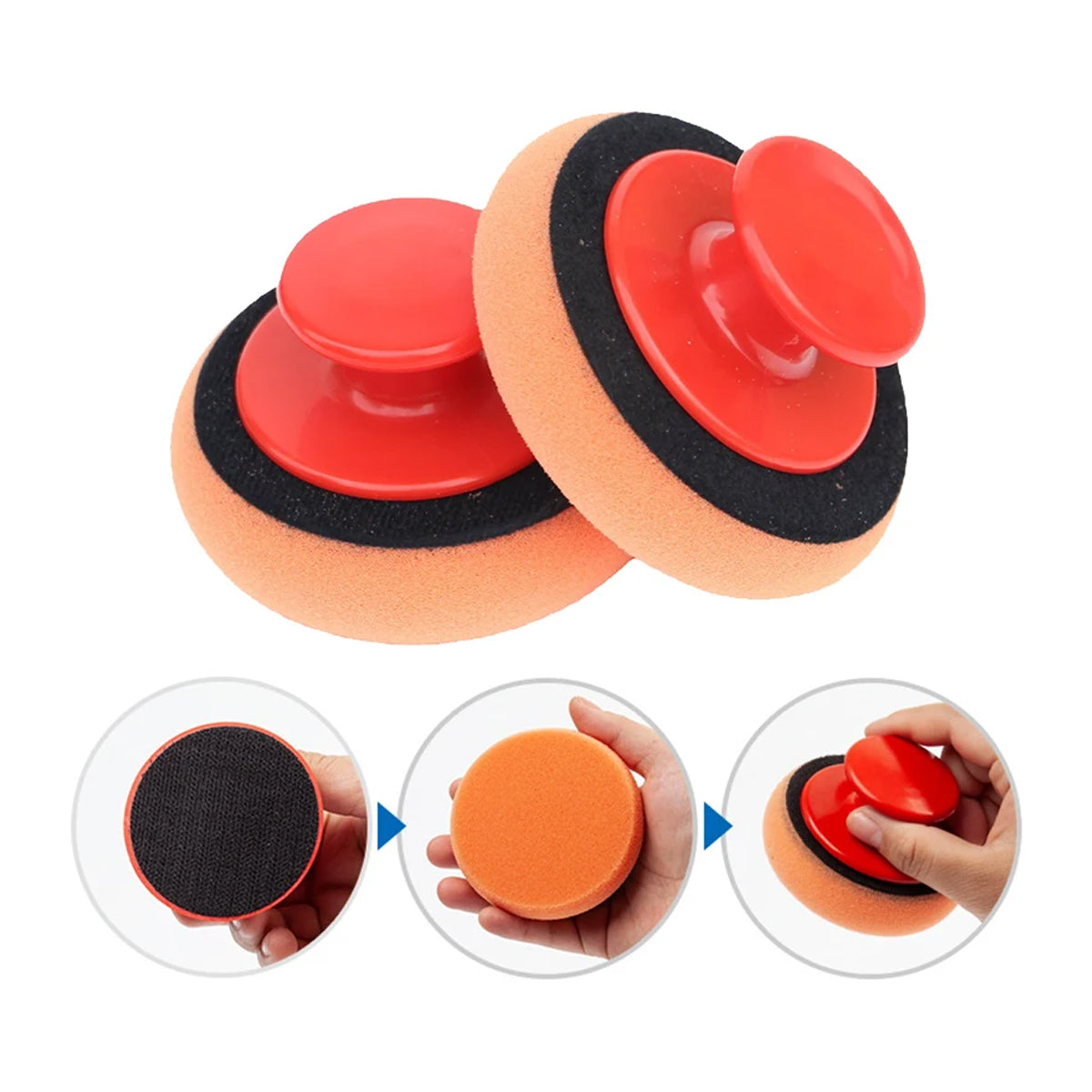 5pcs Car Polishing Sponge Pads with Handle for Auto Detailing