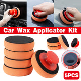 5pcs Car Polishing Sponge Pads with Handle for Auto Detailing