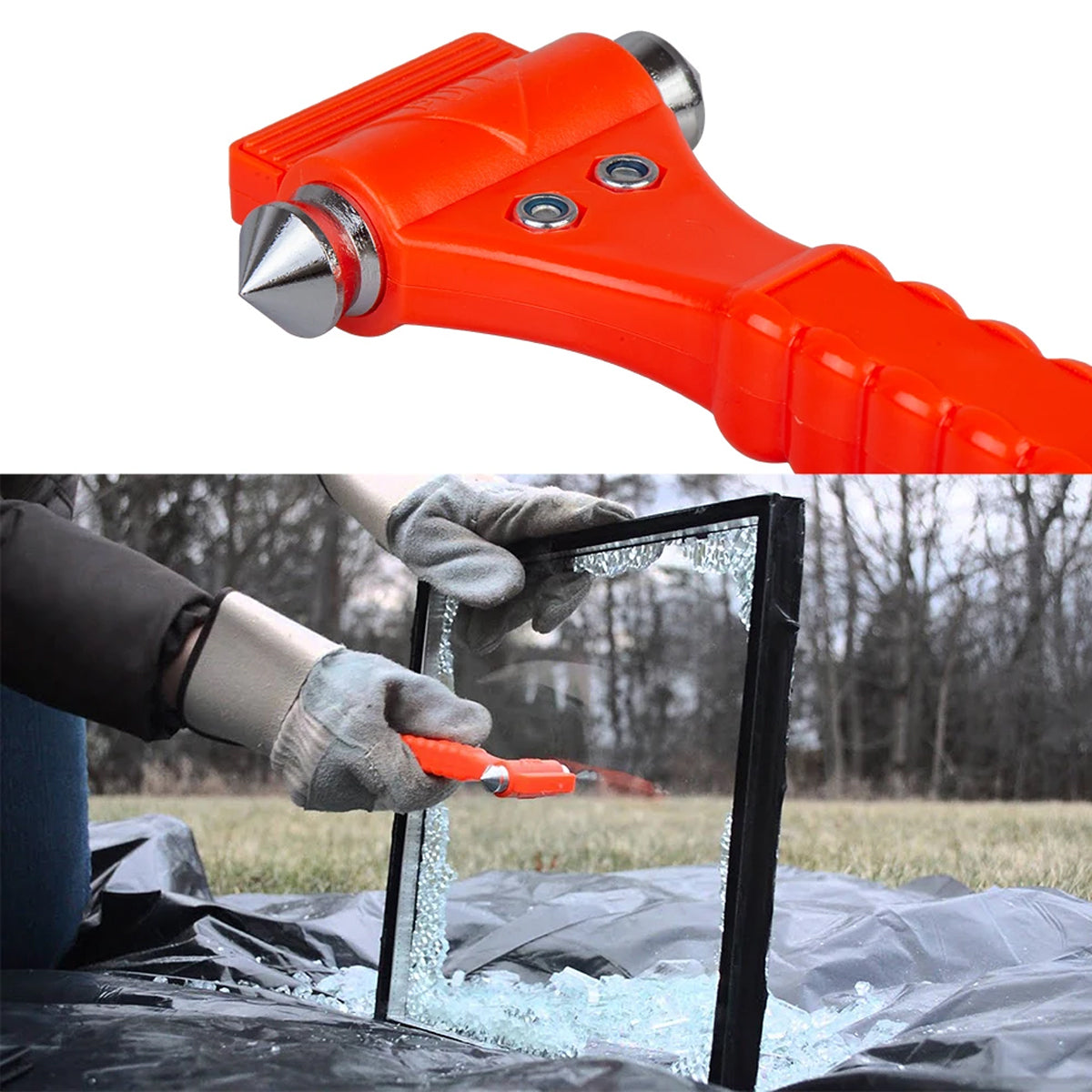 2-Pack Car Safety Hammer Window Breaker Seatbelt Cutter