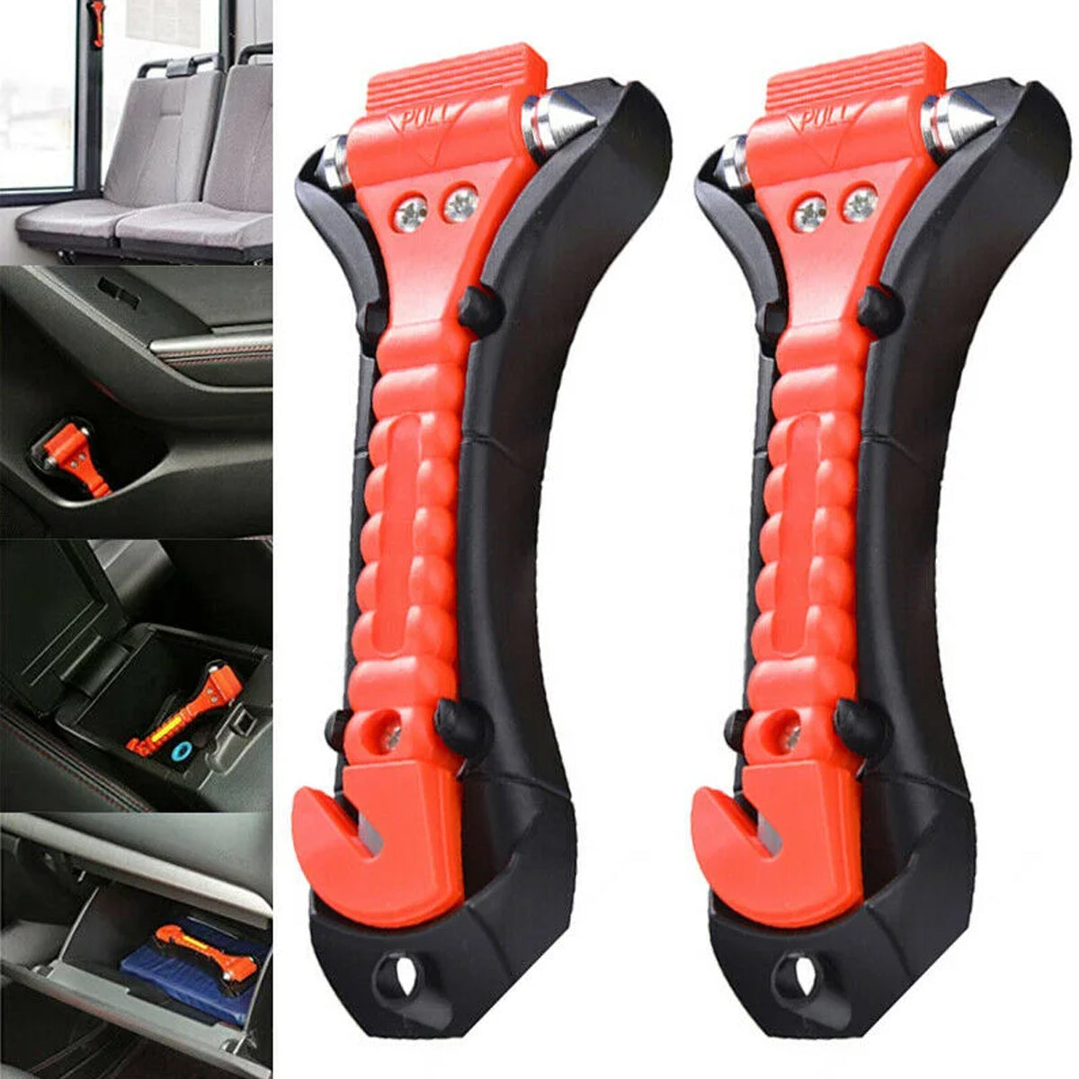 2-Pack Car Safety Hammer Window Breaker Seatbelt Cutter