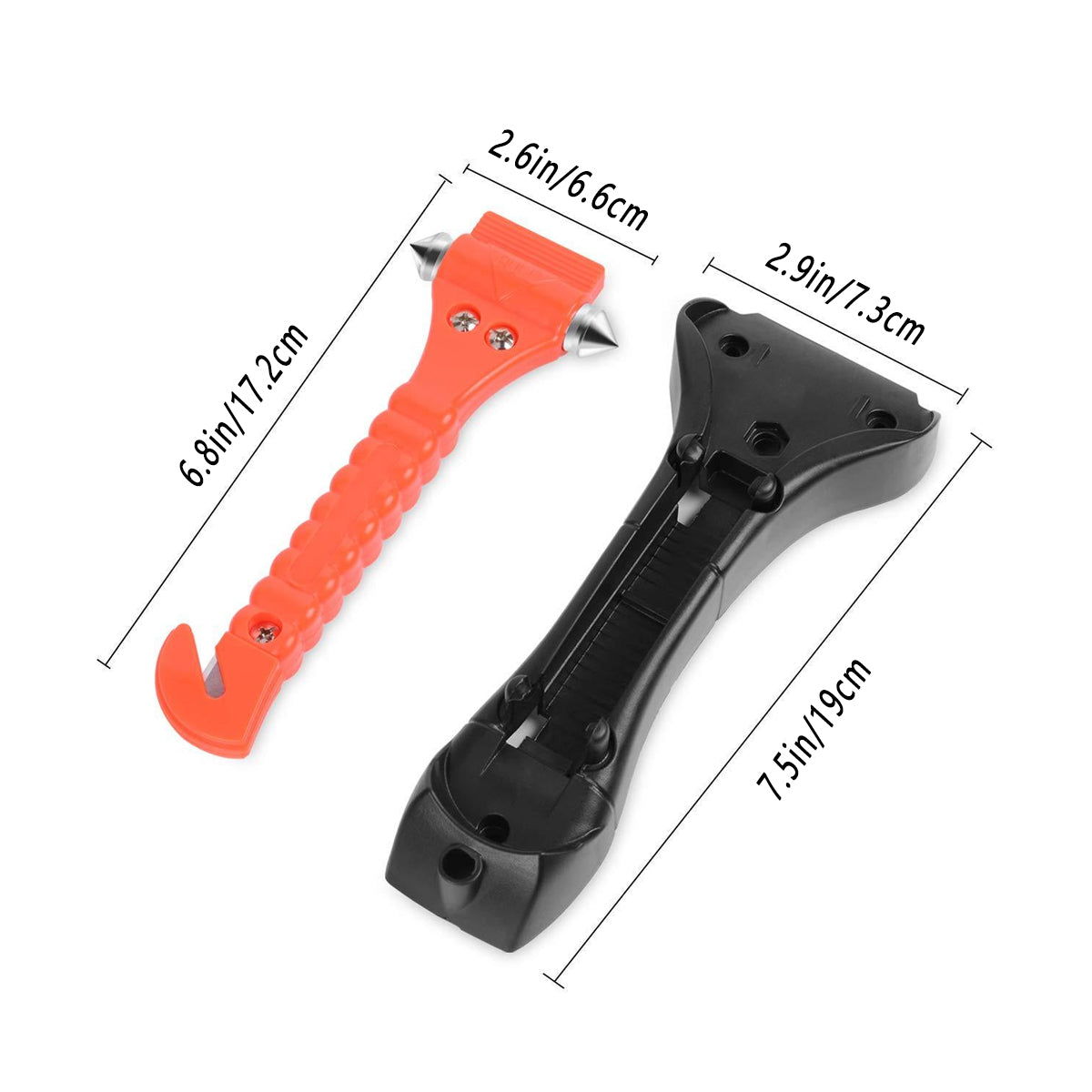 2-Pack Car Safety Hammer Window Breaker Seatbelt Cutter