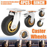 4pcs 6 Inch Heavy Duty Swivel Caster Wheels 1000KG Load with Brakes