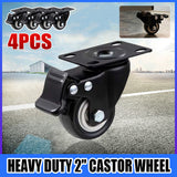 Heavy Duty 2" Swivel Castor Wheels with Brakes 4PCS for Warehouse Carts
