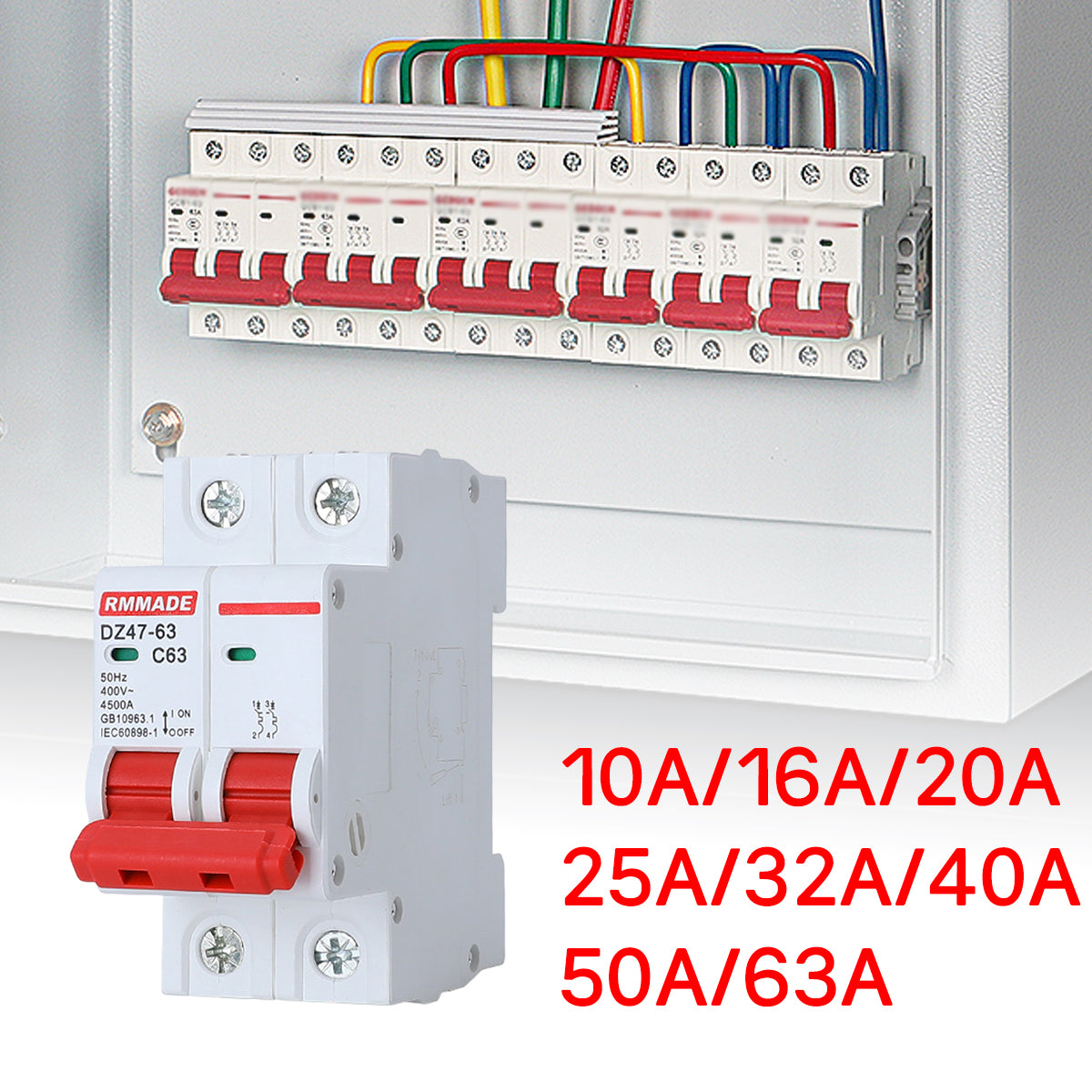 AC Circuit Breaker 2Pole Mini MCB 220-380V 10-63A