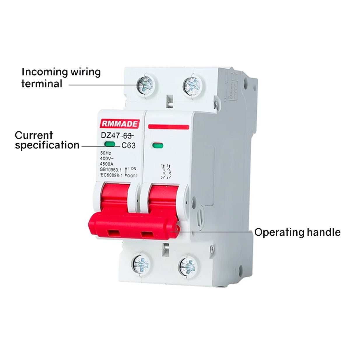 AC Circuit Breaker 2Pole Mini MCB 220-380V 10-63A
