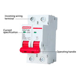AC Circuit Breaker 2Pole Mini MCB 220-380V 10-63A