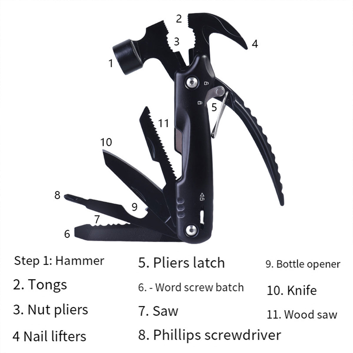 Multi-Purpose Crate Hammer with Pliers & Nail Lifter