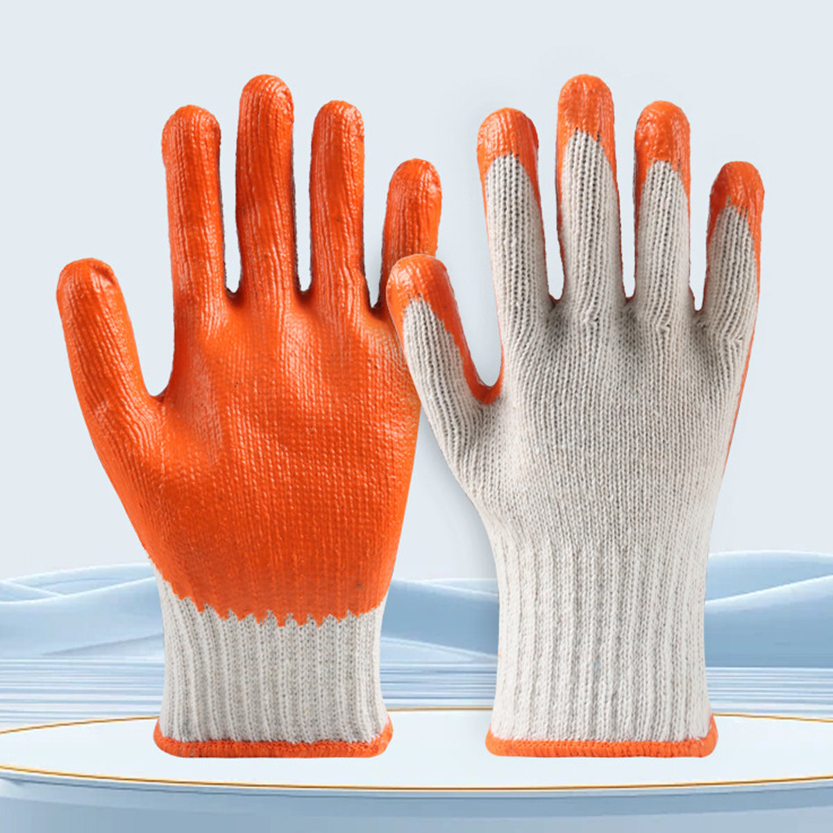 12 Pairs Latex Coated Anti Slip Work Gloves Wear Resistant