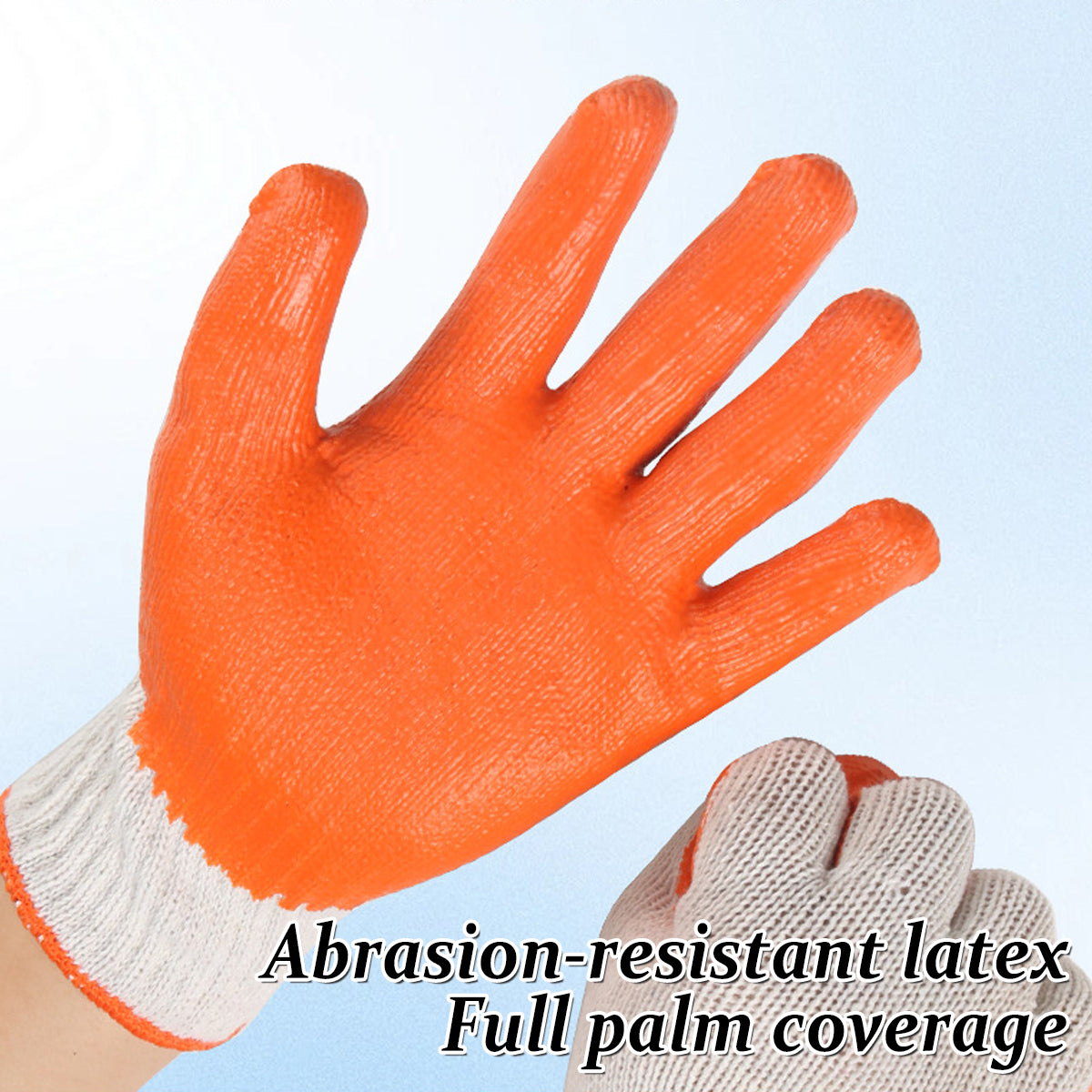 12 Pairs Latex Coated Anti Slip Work Gloves Wear Resistant